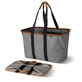CleverMade Collapsible LUXE Tote open showing 30L capacity for groceries