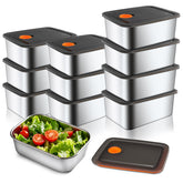 CLWVPCOT stainless steel snack containers, 16 oz, for meal prep and storage.