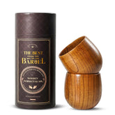 Clxfcgiv oak-barrel-style bourbon glass highlights natural grain for a rich, collector-worthy sipping experience.