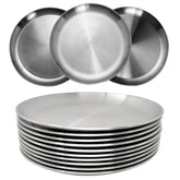 CAMBUY 9-inch stainless steel plate, durable for everyday dining.