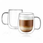 CNGLASS 12oz double-wall mug with handle; front view showing touch-friendly insulation.