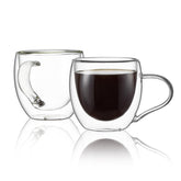 CNGLASS double-wall coffee mug keeps hands cool while sipping hot coffee.