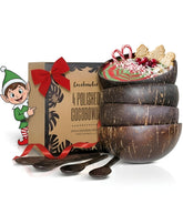 COCOBOWLCO coconut bowl set in natural finish for smoothies and eco-friendly dining