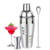 Cocosun 24oz martini shaker with rotate-to-reveal recipes for easy home cocktails