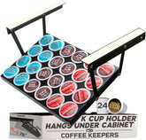 COFFEEKEEPERS under-cabinet K Cup Holder stores 24 pods neatly and accessibly