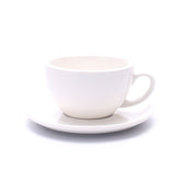 Coffeezone cappuccino cup and saucer in glossy white for latte art