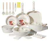 Coicur detachable-handle ceramic cookware for easy oven transfer and table service.