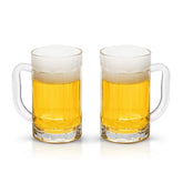 COKTIK 2-pack heavy beer glasses with a comfortable handle for extended sipping.