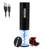 COKUNST electric wine opener on bottle with blue LED for effortless cork removal