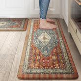 Collive Boho Kitchen Mats 2PCS front view, cushioned underfoot comfort for cooking