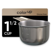 Color Up 1½ cup measuring cup front view with durable engraved markings.