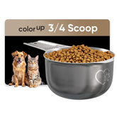 Color Up three-quarter cup pet food scoop with ergonomic handle for precise portions.