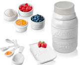 Comfify mason jar kitchenware in white ceramic decor for vintage-style countertop organization