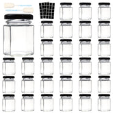 Comrzor 3oz hexagon jar pack showing durable glass for gifts and crafts.