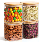 ComSaf 0.7 Qt glass storage jars with airtight lids keep pantry staples fresh longer