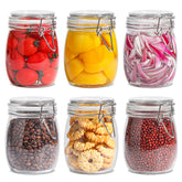 ComSaf 25oz airtight jars with clamp lids for pantry storage.