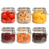 ComSaf 27oz airtight glass canisters with square lids for fresh pantry storage