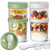 ComSaf 2-pack overnight oats container with 27 oz capacity for easy meal prep on the go