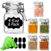 ComSaf 4 oz glass jar with lid six-pack for pantry organization and portability