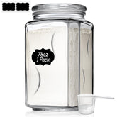 ComSaf 78 oz glass jar with lids for durable storage and easy sealing.