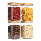 ComSaf glass storage jar with square lid for organized pantry storage.