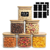 ComSaf 0.6 Qt glass storage jar with airtight lid for pantry organization and freshness.