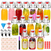 COMUDOT swing-top bottle 4 oz with hinged lid for airtight storage of spices