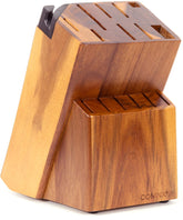 Coninx universal knife block with built-in sharpener on counter keeps blades ready