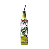 Containly hand-painted olive-branch cruet for elegant pouring and kitchen decor.