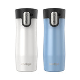Contigo West Loop 16oz travel mug shows leak-proof on-the-go capability.