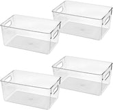 Control Kitchen clear storage bin for kitchen organization, easy access, versatile use.