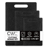 Cook with Color large speckled black cutting board ready for meat prep.