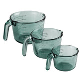COOK WITH COLOR glass measuring cups in green with pour spout for precise measuring