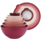 Cook With Color rose mixing bowls set assembled for easy prep and organization.
