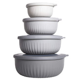 COOK WITH COLOR prep bowls wide and deep in an 8-piece set for versatile mixing.