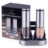 Cookerfy electric salt and pepper grinder base-rechargeable for cordless seasoning in busy kitchens.