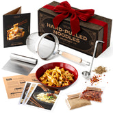 Cooking Gift Set noodle basket strainer with handle for easy ramen prep.