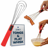 Cooks Innovations Foodie Tongs fold flat for compact storage after cooking.
