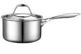 Cooks Standard 1.5-quart multi-ply clad saucepan with lid for even cooking.