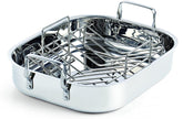 Cooks Standard roaster pan with V-shaped rack for even browning and juices.
