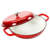 COOKWIN cast iron dutch oven lid shows self-circulating design preserving moisture
