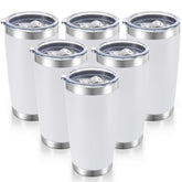 Cool Yoleb 20 oz tumbler with white lid, six-pack, ideal for on-the-go hydration.