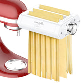 Coolcook pasta attachment roller creating smooth sheets for fresh pasta.
