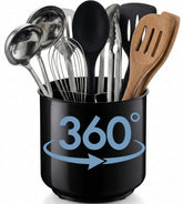 Cooler Kitchen Jumbo Utensil Holder displays 7-inch diameter for extra counter space.