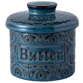 COPORISO ceramic butter crock with lid keeps butter soft and ready to spread.