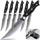 CoquusAid steak knife 6-piece full-tang blade for balanced cutting.