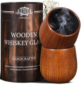 Coralogo wooden bourbon glass with charred interior enhances aroma for richer sipping