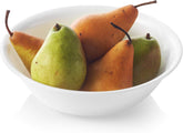 Corelle Livingware Winter Frost White 2qt serving bowl on table, durable and easy to clean.
