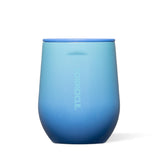 Corkcicle Classic Stemless Wine Tumbler Boom Box Blue front view ideal for on-the-go sipping
