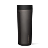 Corkcicle Commuter Cup 17 oz slate closeup, spill-free travel for daily commuting